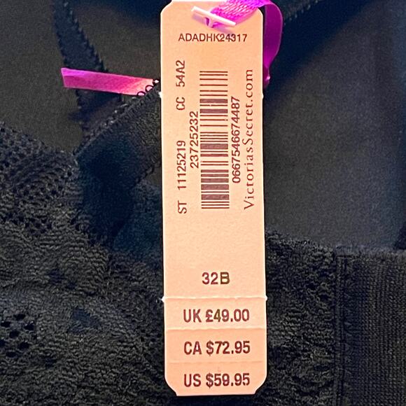 Victoria's Secret Dream Angels Multiway Demi Bra 32B Black Strapless Underwire - Picture 8 of 8